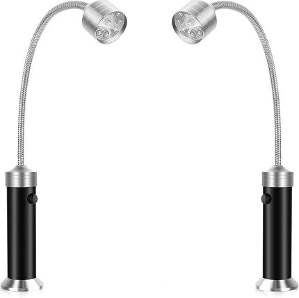 Barbekü Izgara Işığı, Tabanlı Barbekü Izgara Aksesuarları, 360 ce Dönebilen Boyun, Su ve Isı, Erkekler Kadınlar İçin, Piller Dahil - 2 Paket Siyah M