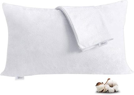 Home 2 Li Paket Pamuklu, Sıvı Geçirmez Yastık Koruyucu Alez, Havlu yüzey yastık alezi