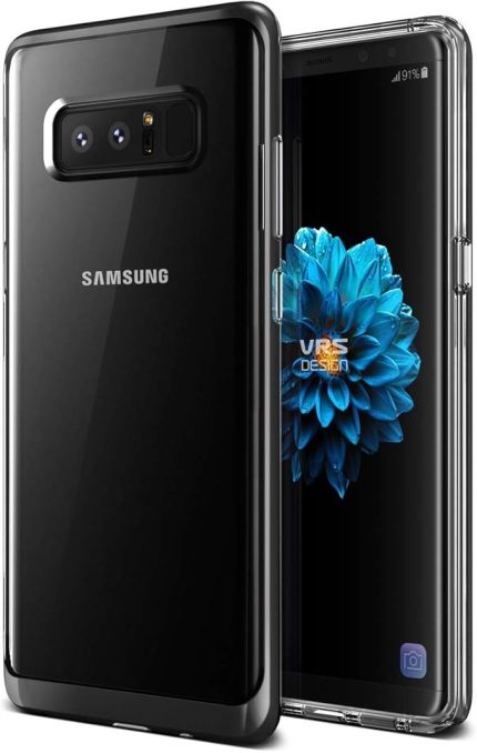 Design Vrs87538 Galaxy Note 8 Crystal Bumper Kılıf Metal Black