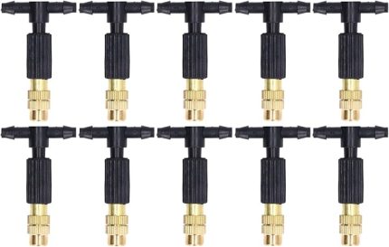 Yağmurlama Sistemi, 10 Adet Püskürtme Nozulları Çıkarılabilir Tasarım Kolay Kurulum Sera Fide Yetiştiriciliği Için Misting Sprey Başlığı