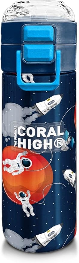 High Çelik Matara Termos/Suluk 31999-500ml, Lacivert Mavi Astronot - Erkek Çocuk