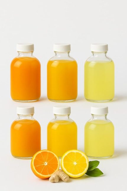 Adet Cam 50 ml Mini Shot Ginger Detox Şişe Plastik Sızdırmaz Kapaklı Kolonya Koku Süs Küçük Şişe