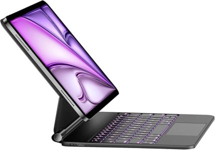 Air 13 M2 2024 Uyumlu ışıklı Magic Keybord Klavyelı Kılıfı