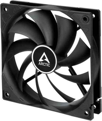 F12 - PC fanı, 120 mm standart kasa fanı, sessiz fan, standart gövdeli kasa fanı, itme veya çekme yapılandırması mümkün, 1350 RPM - siyah