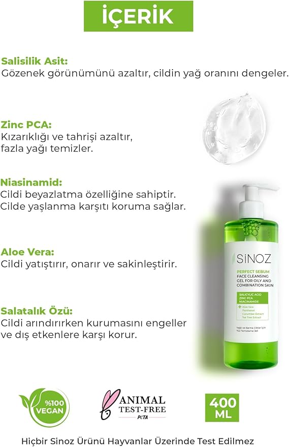 Yağlı ve Karma Ciltler için Sebum Dengeleyici Yüz Temizleme Jeli 400 ml - Görsel 3