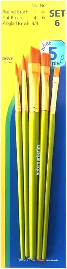 DOVE FIRÇA SETİ 6 A.YEŞİL SAP 5Lİ 7500.S6