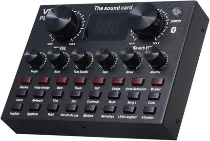 V8 Plus Canlı Ses Kartı o Kablo USB Kablo BT Eşlik Eden Ses Efektleri Evrensel fon Bilgisayar için Siyah