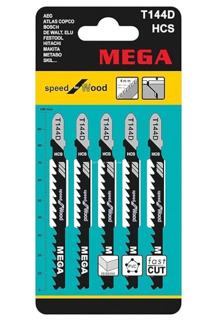 Dekupaj Testere Ucu Seti, 5'li Paket, HCS Çelik, Ahşap, Sunta, MDF Kesme, T‑Shank Universal, Tüm Markalarla Uyumlu, 4 mm Diş Aralığı, Hassas Kesim Bıçakları (T344D)