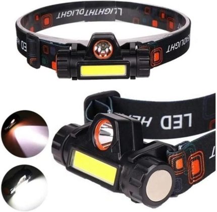 Kafa Feneri Şarjlı Mıknatıslı Lityum 1200 Lümen Cob Led Kafa Lambası Kamp Çalışma Lambası