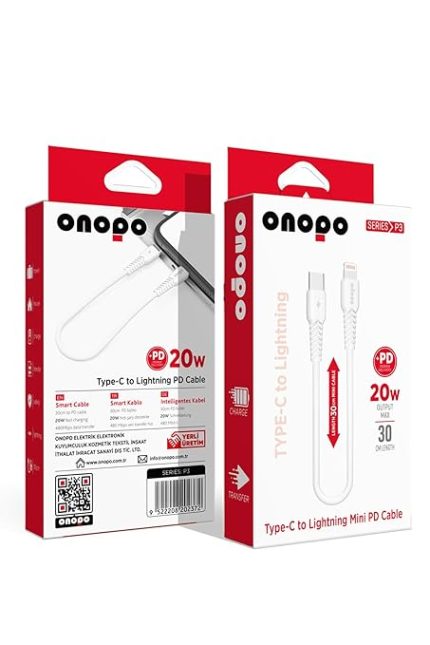 P3 Type-C to Lightning Mini PD 20W Hızlı Şarj ve Data Kablosu | 30CM | iPhone Uyumlu | 480Mbps Veri Aktarımı