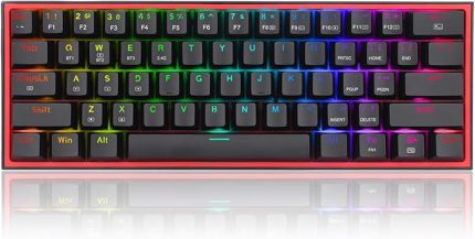 K616 Fizz PRO% 60 3 Modlu Kablolu, 2.4Ghz Kablosuz, Bluetooth Mekanik Oyun Klavyesi, 61 Tuşlu Kompakt w/Siyah Renkli Tuş Kapakları, Doğrusal Kırmızı Anahtar, pro Sürücü/Yazılım Destekli
