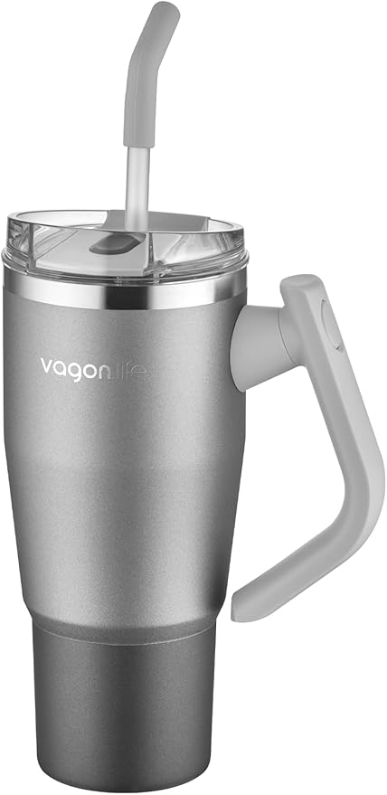 Rotate Handle Tumbler Cup 0.94ML/34oz Pipetli/Rahat İçim Vakumlu Paslanmaz Çelik Termos-FFVGN1007-950ML