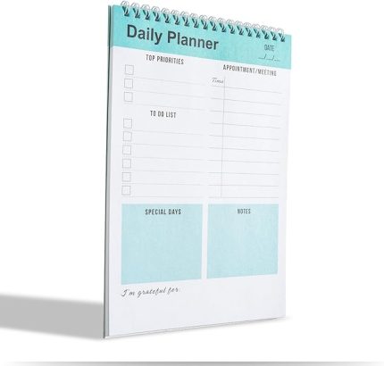 Planlayıcı Defter, Yapılacaklar Listesi Not Defteri, Spiral Defter, Kontrol Listesi, İş için Defterler, Kişisel Düzenleyici Not Defteri, Günlük Görev Defteri (İngilizce) (Yeşil)