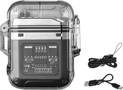 Elektrik Arklı Çakmak - USB Su Geçirmez 3 Modlu El Feneri, Rüzgar Çakmağı, Plazma Elektrikli Çift Arklı Çakmak - Erkekler, Baba İçin