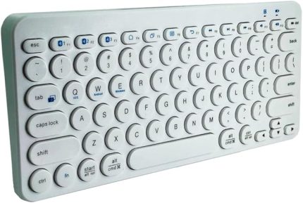 B380 Bluetooth Bağlantılı İnce Ergonomik Tasarım IPad İle Uyumlu Taşınabiilir Telefon Tablet İçin Türkçe Q Bluetooth Bağlantılı Klavye (Beyaz)