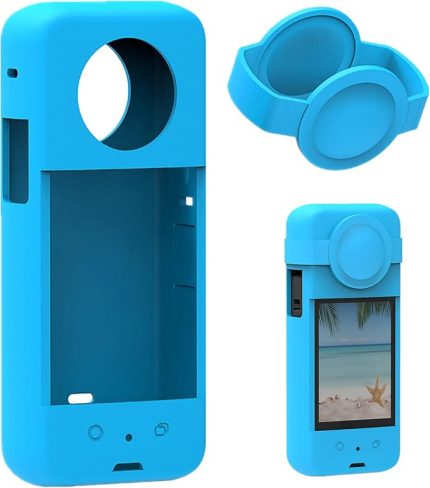 Insta360 X3 Panoramik Aksiyon Kamerası Lens Koruyucu Kapak için Lens Kapaklı 1 adet Silikon Koruyucu Kılıf Silikon Kılıf Gövde Lensi Koruyucu Kapak (Mavi)