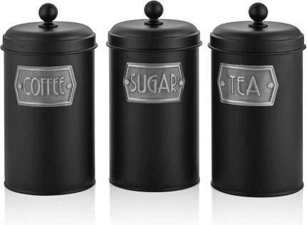 Mia Çay Şeker Kahve Kavanozu 1,60 Lt Siyah