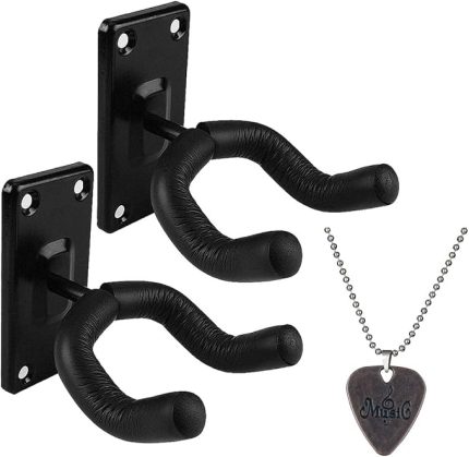 Gitar Duvara Montaj Askısı, Gitar Kanca Standı,Gitar Ekran Askı Aksesuarları ve Gitar Pick Necklacefor Akustik Elektrik Bas Ukulele Gitar Tutucu