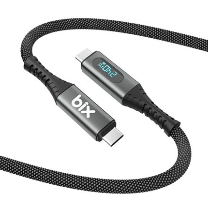BXCC244 USB4 Thunderbolt 4/3 Uyumlu PD 240W 40Gbps 8K 60Hz Ultra HD Dijital Ekran Göstergeli Şarj, Data ve Görüntü Kablosu 1 Metre