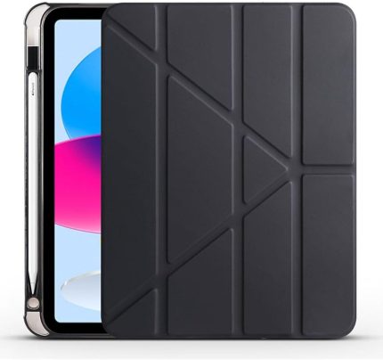 Ipad Air 11 M3 çipli 2025 ile Uyumlu Kalem Bölümlü Standlı Uyku Modlu Akıllı Kılıf A3267, Siyah