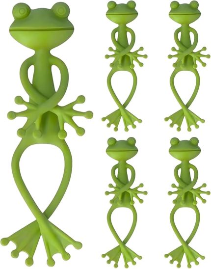 bitkileri için 5 adet tutucu, kurbağa bitkileri için çok amaçlı tutucu, kurbağa bitkileri için tutucu, bahçe bitkileri, hayvan heykeli, saksı bitkileri vb. (yeşil)