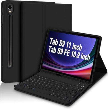Galaxy Tab S10 lite/S9/S10 Fe/S9 Fe 10.9/11 Inç Case Uyumlu Keybord Bluetooth Türkçe Q Klavyeli Kılıfı (Siyah)