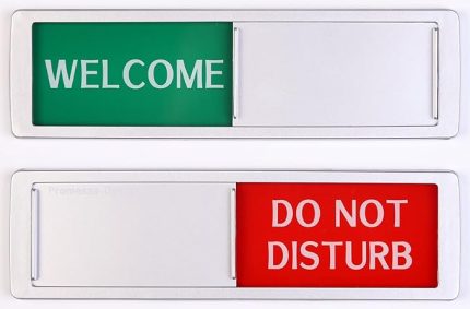 Welcome – Do not disturb – Hoge Kwaliteit – Serbest meşgul sürgülü levhalar – Alüminyum görünüm – 17,5 x 5 x 0,7 cm – Montaj: 3M yapıştırma yüzeyi – Kaydırma fonksiyonlu levhalar.