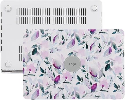 MacBook Air 13 Kılıf A2337 A2179 A1932 Uyumlu M1 Çip Mat Çiçek Desenli Lazer UV Baskı Sert Kapak İnce Hafif Koruma Beyaz