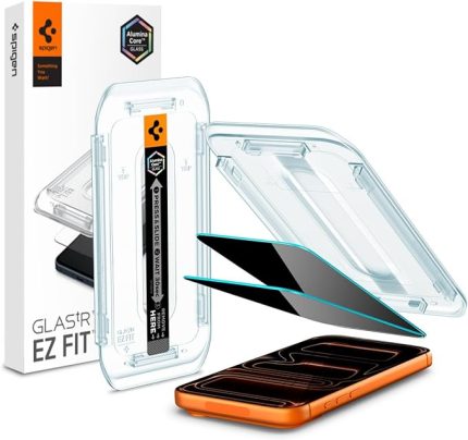 iPhone 17 Pro Max / 16 Pro Max ile Uyumlu Kolay Kurulum Cam Ekran Koruyucu GLAS.tR EZ Fit Privacy HD (2 Adet) Hayalet - AGL07908 (Spigen TR Garantili)