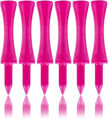 bambu golf tişörtleri 100'lü paket kale tişörtleri, ahşap golf tişörtleri (60 mm, pembe)