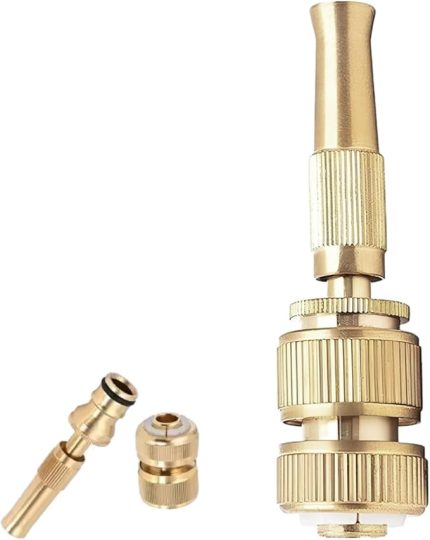 Ayarlanabilir Sulama Başlığı Sarı Renk Hortum Bağlantı Aparatlı Sök Tak Bahçe Araba Yıkama