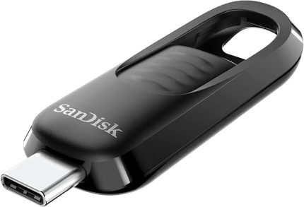 Ultra Slider USB Tip C Flash Sürücü 1 TB (USB Flash Sürücü, Geri Çekilebilir Bağlantı, USB-3.2 Nesil 1, 300 MB/s'ye Kadar), Siyah