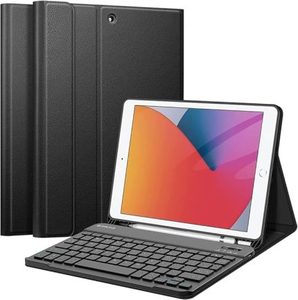 Galaxy Tab A9 Plus X210 ile uyumlu Kılıf Kablosuz Klavyeli Case Mobax X113 X115 X117 Siyah