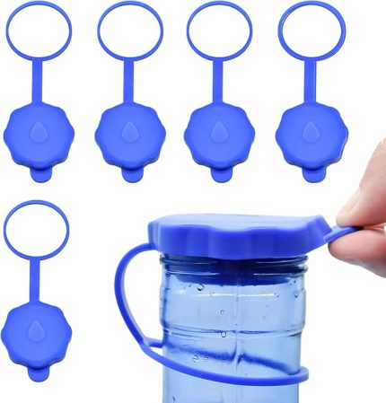 Litre Damacana Kapakları - 5 Adet Dökülmeyen Şişe Kapağı - Silikon Yeniden Kullanılabilir Sızdırmaz Kapak 19 Litrelik Su Damacanaları İçin Kamp Seyahat İç ve Dış Mekan Aktivitelerde Kullanım