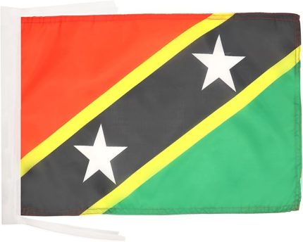 FLAG Bayrak ST. Kitts UND Nevis 45 x 30 cm ipli - Federasyon Saint Kitts VE Nevis bayrağı 30 x 45 cm - Bayrak üstün kalite