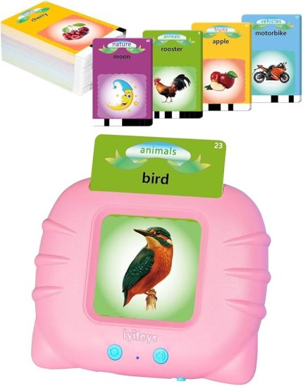 Öğrenim Kartları- Ingilizce Konuşan Sesli Flash Kartlar 112 Kart 224 Görsel Pembe