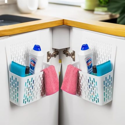 Org-52 2 li Asılabilir Mutfak Banyo Dolap İçi Düzenleyici Organizer Deterjanlık - Beyaz