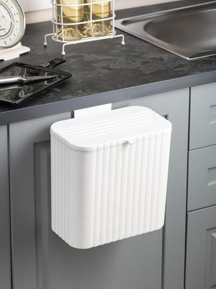 Mutfak Tezgah Üstü ve Dolap Askılı Çöp Kovası 15 LT Beyaz (Nks158-2)