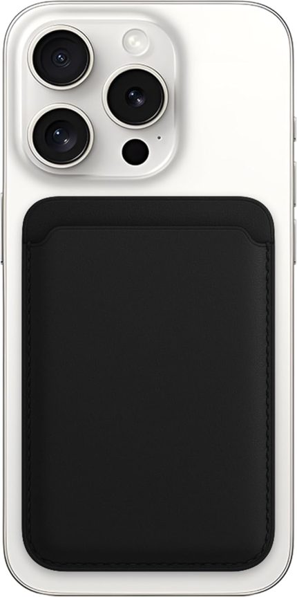 iPhone 17/16/15/14/13/12 Serisi için Güçlü Manyetik Özellikli Magsafe Aksesuarlarıyla Uyumlu Deri Cüzdan Kartlık (Siyah)