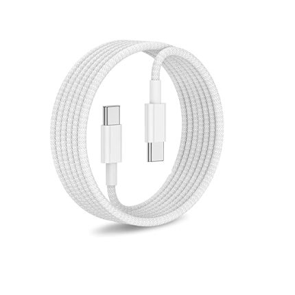 C-C, ÖRGÜLÜ, GÜÇLENDİRİLMİŞ BOYUN, 60Watt PD Hızlı Şarj & Data Kablosu, iPhone 15/16 ve Android İçin (100 CM)