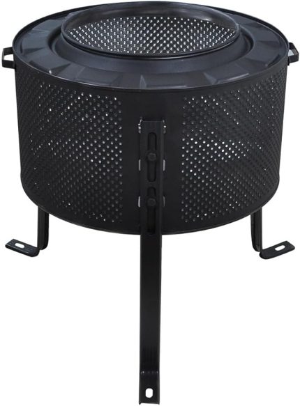 Mekan Bahçe Şöminesi Ateş Çukuru Siyah Renk Statik boyalı Fırınlanmış