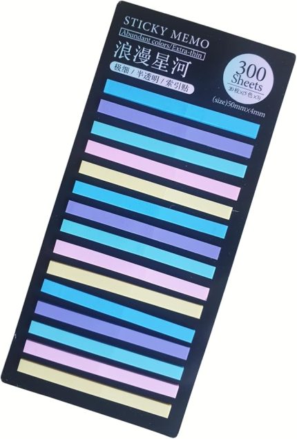 Post-it Sticky Notes Şeffaf Renkli Yapışkan Postit Not Kağıdı Etiketi Kısa Şeritler (Renk 7)