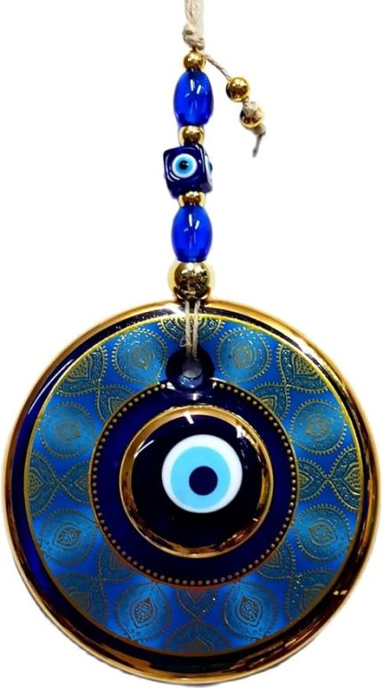 Yaldızlı Nazar Boncuğu İşlemeli El Yapımı Kapı Ve Duvar Süsü, Hediyelik Nazarlık