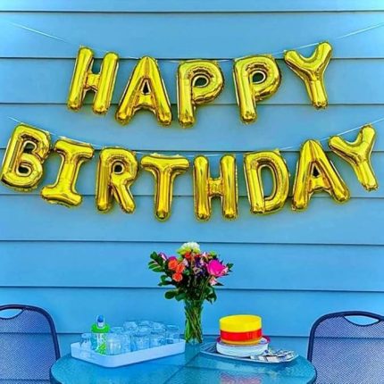 Gitti Happy Birthday Harf 13 Parça Gold Altın Renk Folyo Balon Seti