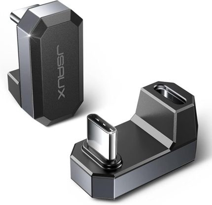 180 derece USB C adaptörü (2 paket), C Tip Erkek - USB C 4.0 Kadın, PD 100 W, Steam Deck, Switch, Tablet, Telefon ve diğer C Tipi cihazlarla uyumludur
