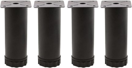 Ayarlanabilir Mobilya Kanepe Baza Koltuk Metal Destek Yükseltici Ayağı 12 cm Siyah Metal Ayak 4 Adet