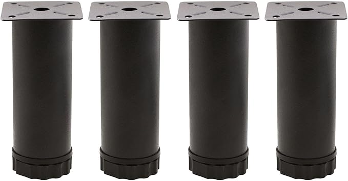 Ayarlanabilir Mobilya Kanepe Baza Koltuk Metal Destek Yükseltici Ayağı 12 cm Siyah Metal Ayak 4 Adet