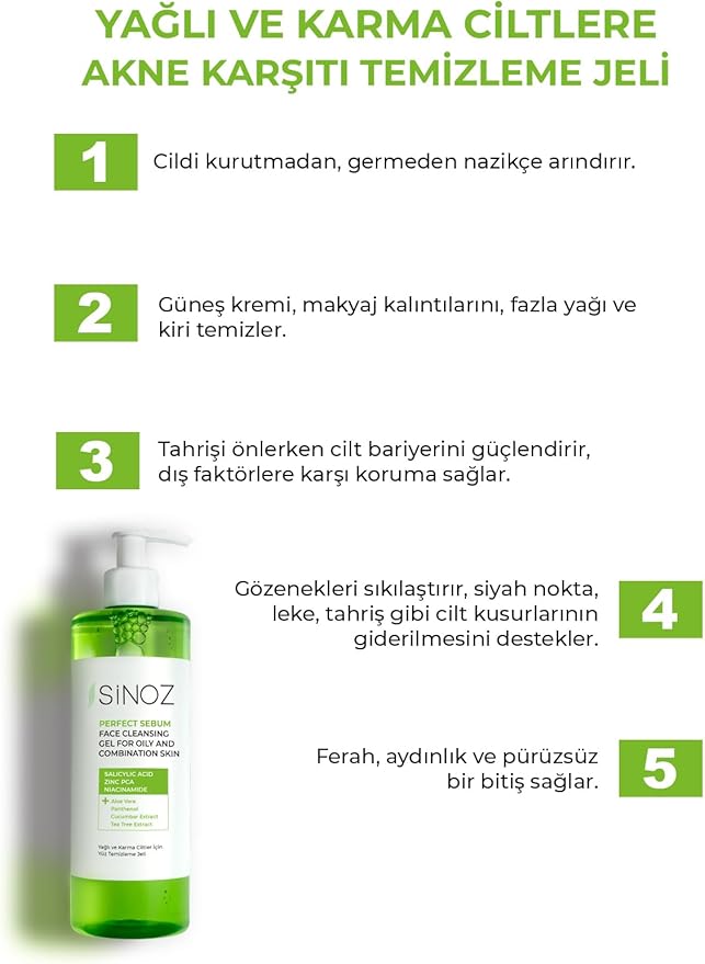 Yağlı ve Karma Ciltler için Sebum Dengeleyici Yüz Temizleme Jeli 400 ml - Görsel 2