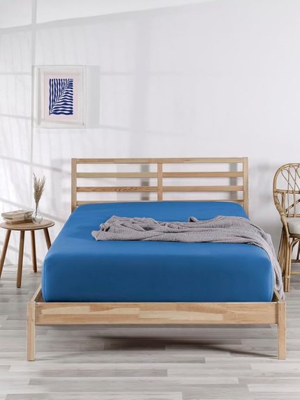Pamuklu | Tek/çift Kişilik Lastikli Çarşaf | Fitted Jersey | Penye Çarşaf (Lacivert, 100x200)