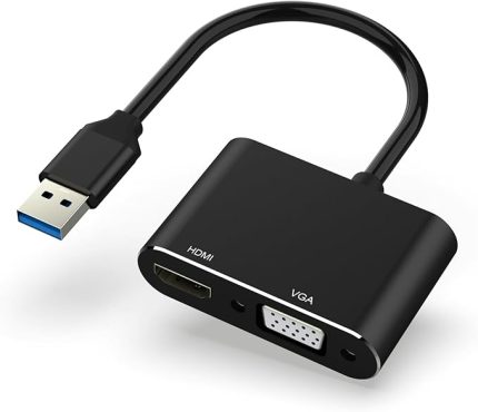 - HDMI VGA Adaptörü, 1080P USB 3.0/2.0 - HDMI VGA Dönüştürücü, USB Erkek - HDMI VGA Dişi Windows XP/7/8/8.1/10/11, Mac, Android Cihazlar ile Uyumlu